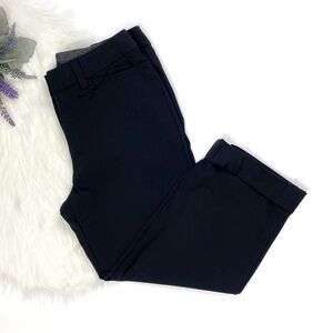 PHI Women's Wool Blend Cuffed Hem Cropped Trouser Black Size 8